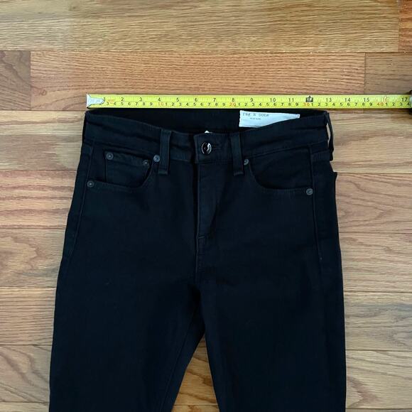 rag & bone Cate Skinny Jeans Womens 24 Black Mid Rise Frayed Hem Ankle Denim - Picture 7 of 9